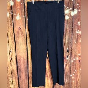 S.C.& Co. Navy Pinstripe (Squares) Women's Navy Stretch Pants